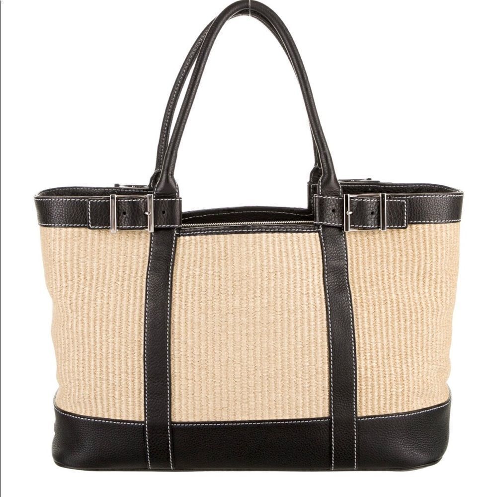 Tiffany & Co. Rattan Leather Trimmed Tote